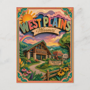 Carte Postale PopCut États West Plains Missouri Art Papier