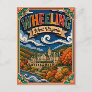 Carte Postale PopCut États Wheeling Virginie Occidentale Art Pap