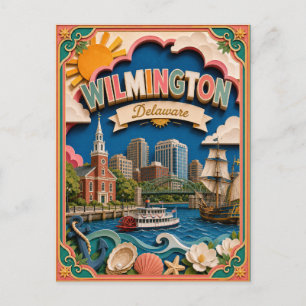 Carte Postale PopCut États Wilmington Delaware Papier Art