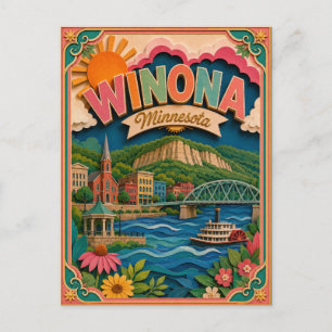 Carte Postale PopCut États Winona Minnesota Art Papier