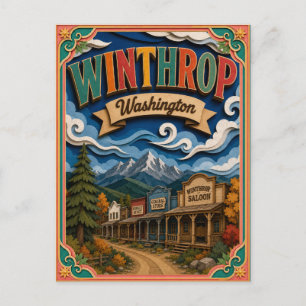 Carte Postale PopCut États Winthrop Washington Art Papier
