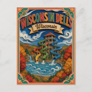 Carte Postale PopCut États Wisconsin Dells Wisconsin Art Papier