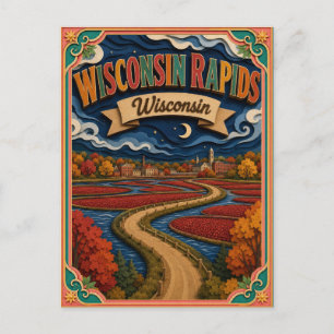 Carte Postale PopCut États Wisconsin Rapids Wisconsin Art Papier