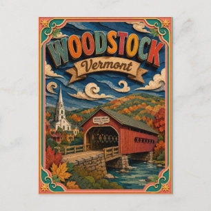 Carte Postale PopCut États Woodstock Vermont Art Papier