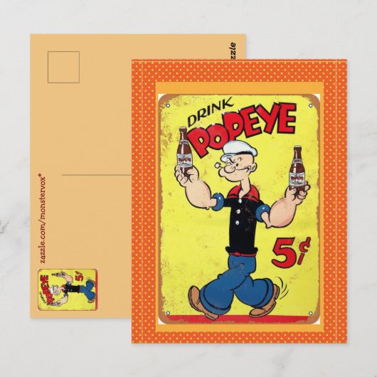 Carte postale Popeye (Devant / Derrière)
