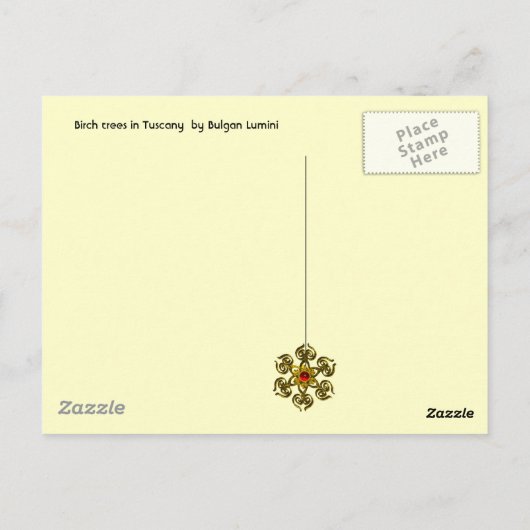 CARTE POSTALE POPIES, CYPRESS ET PINS MÉDITERRANIEN EN TOSCANE (Dos)