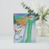 Carte Postale Poppa Snowman et son petit fils de Snowboy ! (Debout devant)