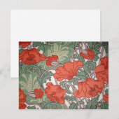 Carte Postale Poppies Art Nouveau (Devant / Derrière)
