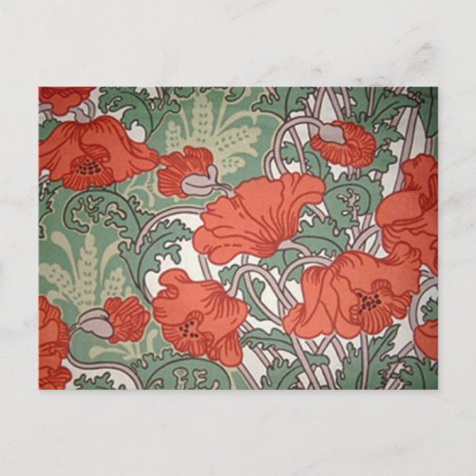 Carte Postale Poppies Art Nouveau (Devant)