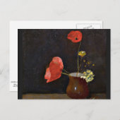 Carte Postale Poppies, peinture florale d'Odilon Redon (Devant / Derrière)