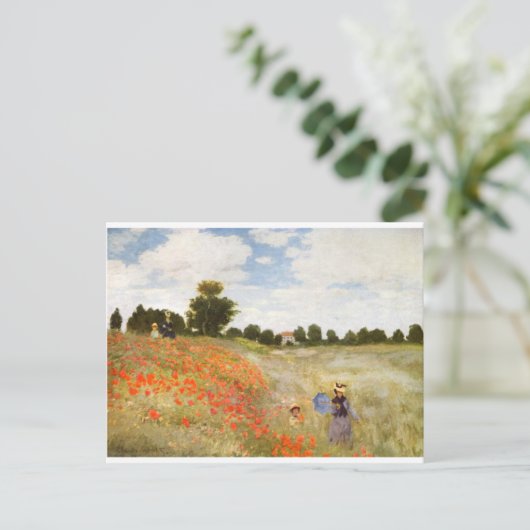 Carte Postale Poppies rouges en floraison - Claude Monet (Debout devant)