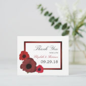 Carte Postale Poppies rouges et Merci Mariage de Burlap (Debout devant)