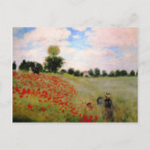 Carte Postale Poppies rouges par Monet - Poppy Field Parasol Fem (Devant)