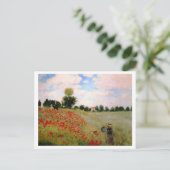 Carte Postale Poppies rouges par Monet - Poppy Field Parasol Fem (Debout devant)