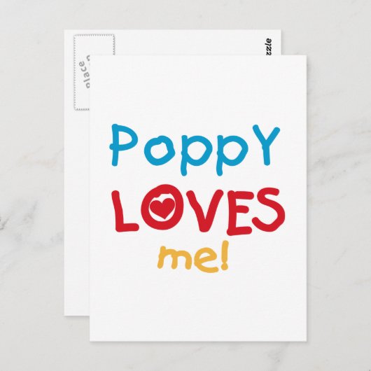 Carte Postale Poppy aime moi t-shirts et cadeaux (Devant / Derrière)