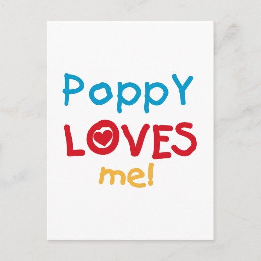 Carte Postale Poppy aime moi t-shirts et cadeaux (Devant)