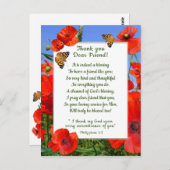 Carte Postale Poppy Field Merci Christian Friend (Devant / Derrière)