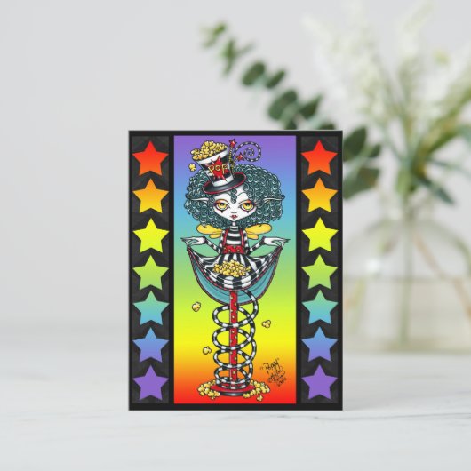 Carte postale Poppy Popcorn Pixie Stick Rainbow Ci (Debout devant)