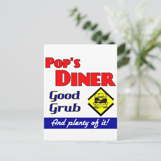 Carte Postale Pops Diner Kitchen Art (Debout devant)