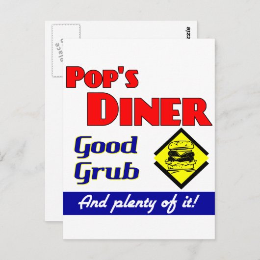 Carte Postale Pops Diner Kitchen Art (Devant / Derrière)