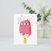 Carte Postale Popsicle de crème glacée Monster Teeth (Debout devant)