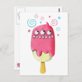 Carte Postale Popsicle de crème glacée Monster Teeth (Devant / Derrière)