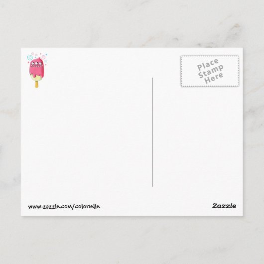 Carte Postale Popsicle de crème glacée Monster Teeth (Dos)