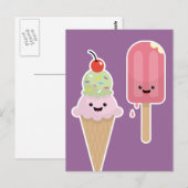 Carte Postale Popsicle et amis crème glacée (Devant / Derrière)