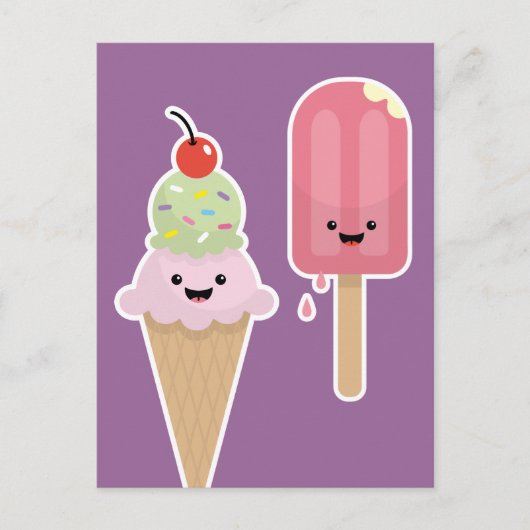 Carte Postale Popsicle et amis crème glacée (Devant)