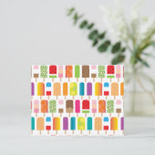 Carte Postale Popsicle Motif de bar à crème glacée (Debout devant)