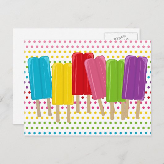 Carte Postale Popsicles et Pois (Devant / Derrière)
