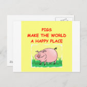 Carte Postale porc (Devant / Derrière)