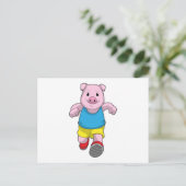 Carte Postale Porc en coureur à la course (Debout devant)