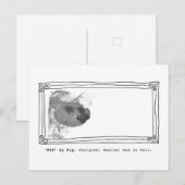 Carte Postale "Porc" par le porc. Non signé. Boue sur le mur (Devant / Derrière)