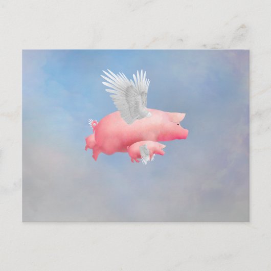 Carte Postale Porcelets volants (Devant)