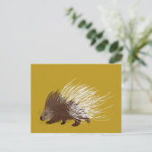 Carte Postale Porcupine Brown et moutarde (Debout devant)