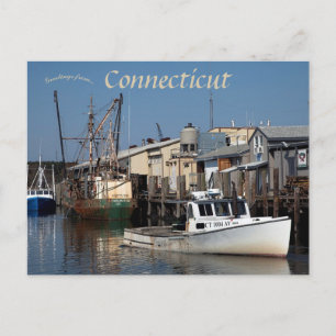 Carte Postale Port Connecticut avec vue sur Long Island