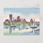 Carte Postale Port de Boston | Aquarelle Boston Massachusetts (Devant)