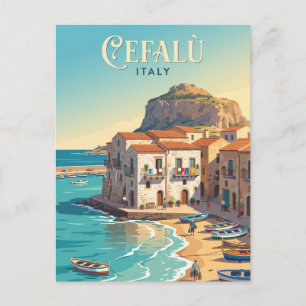 Carte Postale Port de Cefalu Italie