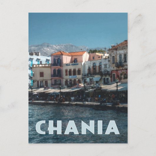 Carte Postale Port de Chania, Crète Grèce (Devant)