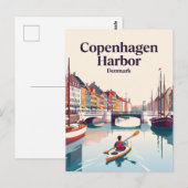 Carte Postale Port de Copenhague Danemark (Devant / Derrière)