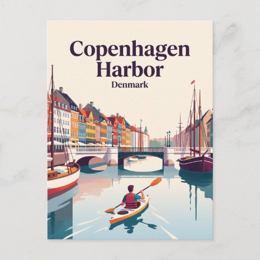 Carte Postale Port de Copenhague Danemark (Devant)