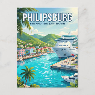 Carte Postale Port de croisière de Philipsburg