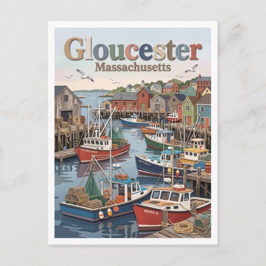 Carte Postale Port de Gloucester Massachusetts (Devant)