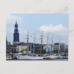 Carte Postale Port de Hambourg Hafen Michel Deutschland Schiffe