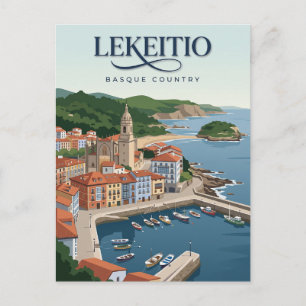 Carte Postale Port de Lekeitio & Basilique Espagne