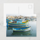 Carte postale Port de Malte Marsaxlokk (Devant / Derrière)