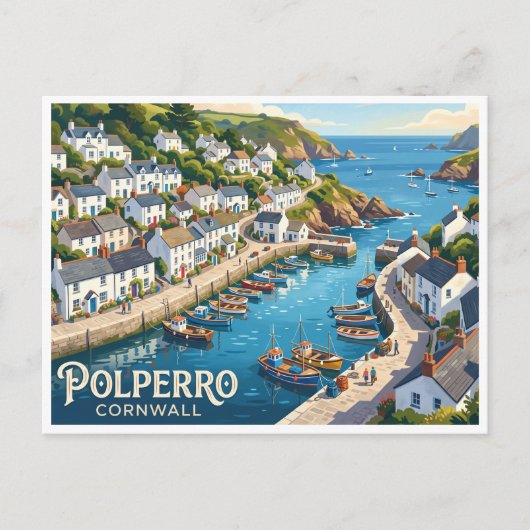 Carte Postale Port de Polperro Angleterre (Devant)