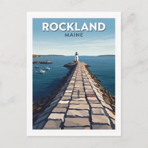 Carte Postale Port de Rockland et phare de Rockland Breakwater