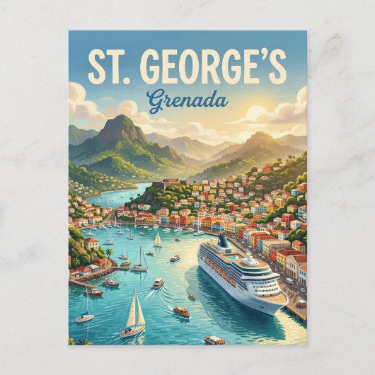Carte Postale Port de St. George's Grenade (Devant)